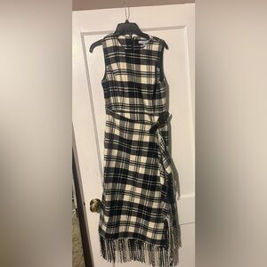 ANTONIO MELANI Black and Cream Checkered Dress